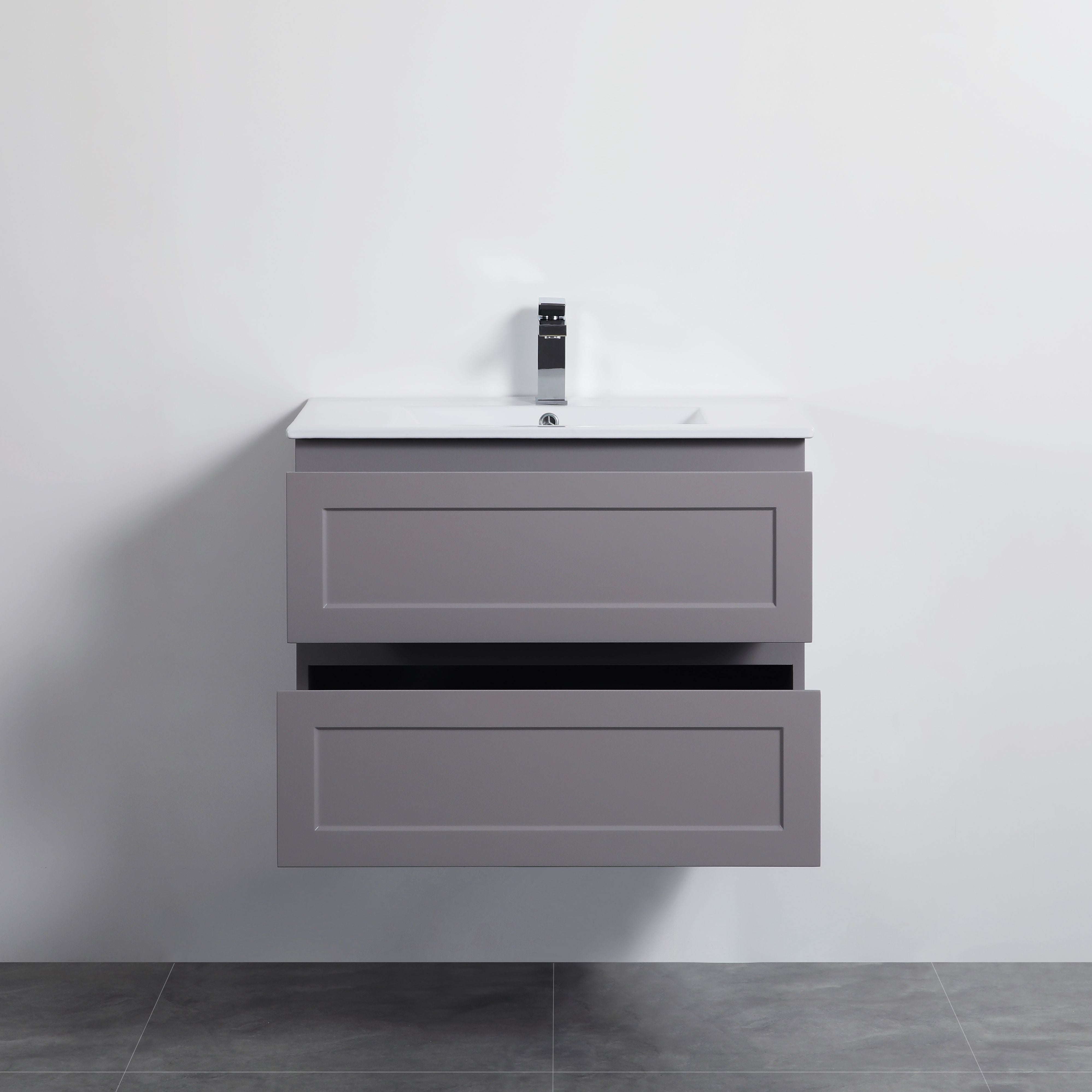 CETO FREMANTLE MATTE GREY 750MM SINGLE BOWL WALL HUNG VANITY