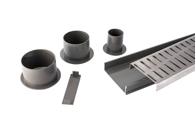GRATES2GO UPVC FLOW PATTERN MODULAR KIT GREY 100MM