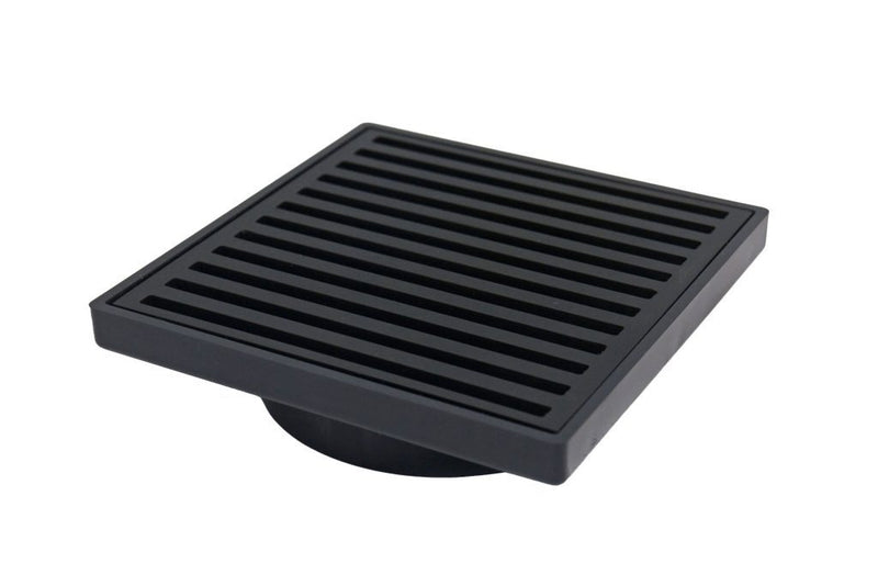 GRATES2GO SLIMLINE UPVC POINT DRAIN WITH CONTEMPO GRATE BLACK 117MM
