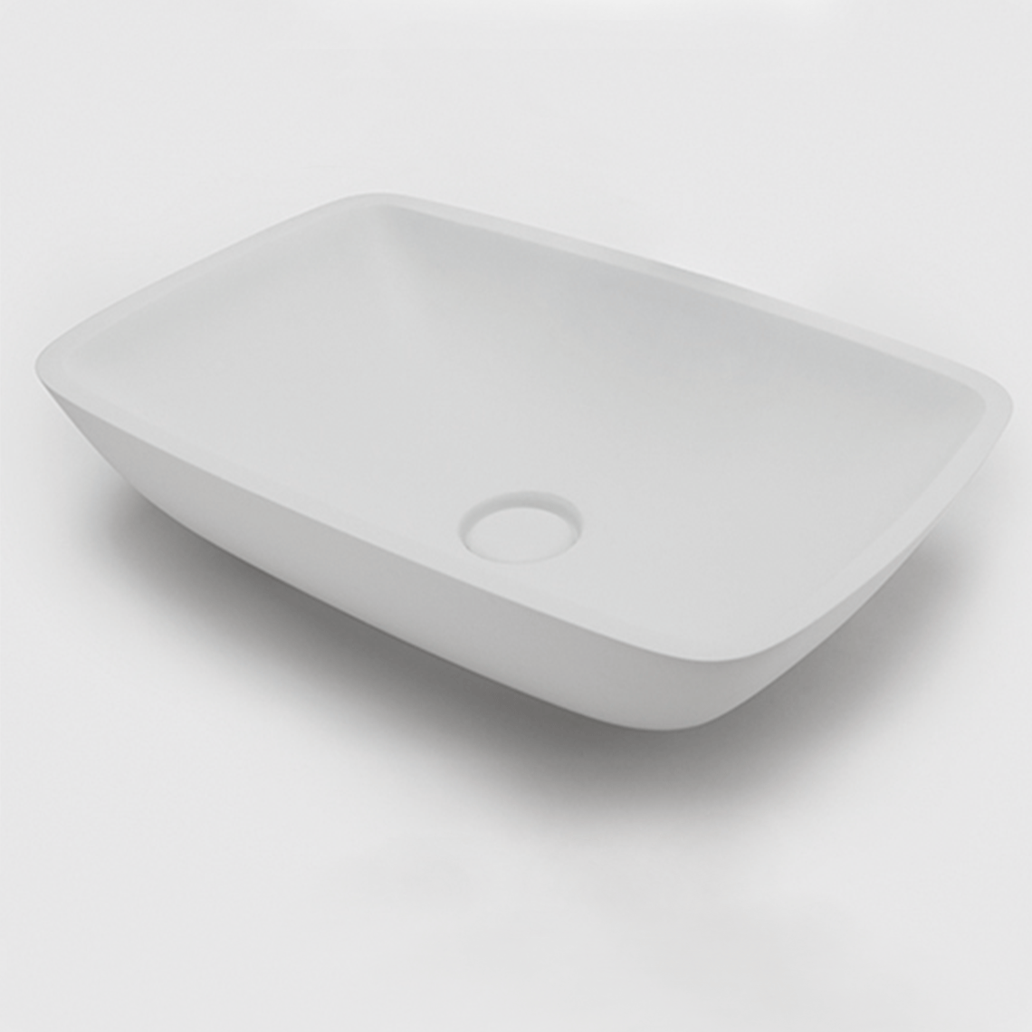 GALLARIA ROGA RECTANGULAR ABOVE COUNTER STONE BASIN WHITE 596MM