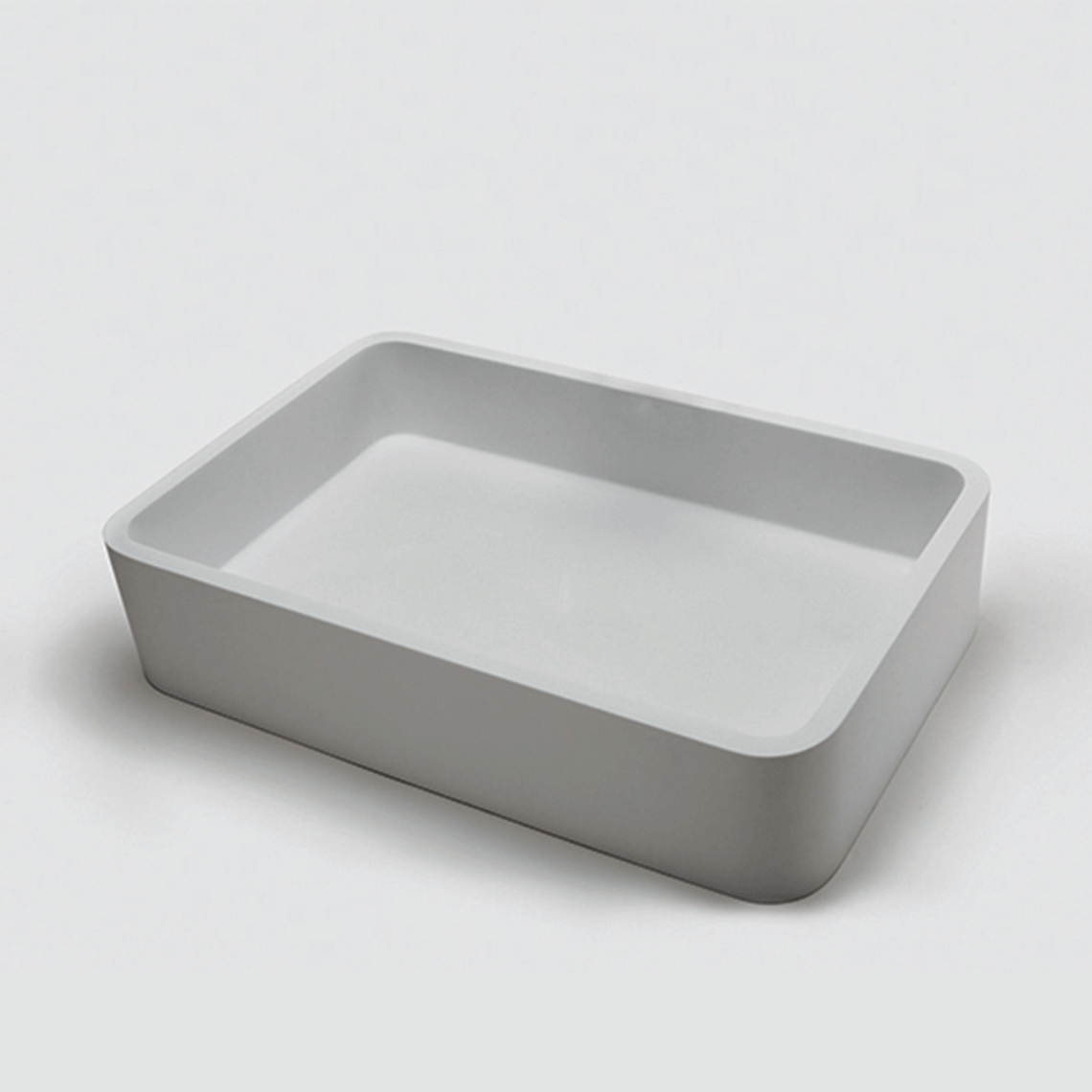 GALLARIA CINA RECTANGULAR ABOVE COUNTER STONE BASIN WHITE 596MM