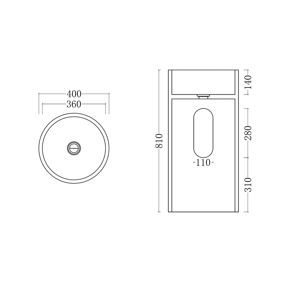 GALLARIA BOLA FREESTANDING PEDESTAL STONE BASIN WHITE 400MM X 810MM