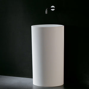 GALLARIA ALTA FREESTANDING PEDESTAL STONE BASIN WHITE 495MM X 810MM