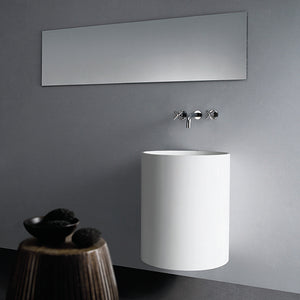 GALLARIA ALTA WALL HUNG STONE BASIN WHITE 495MM X 600MM