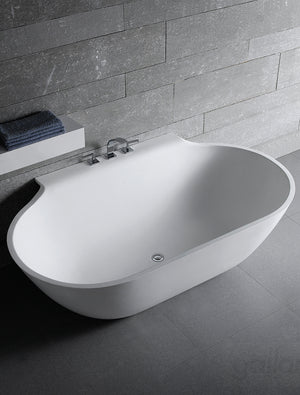 GALLARIA VARESE BACK TO WALL STONE BATHTUB WHITE 1715MM