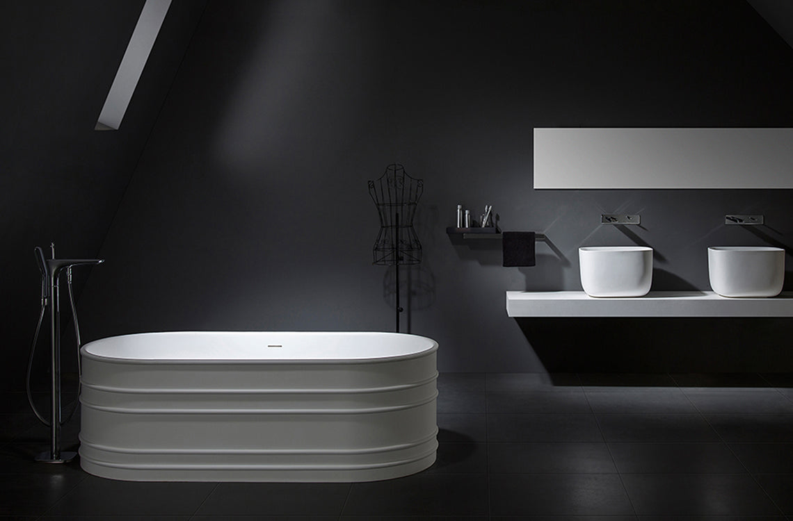 GALLARIA ADUA FREESTANDING STONE BATHTUB WHITE 1700MM