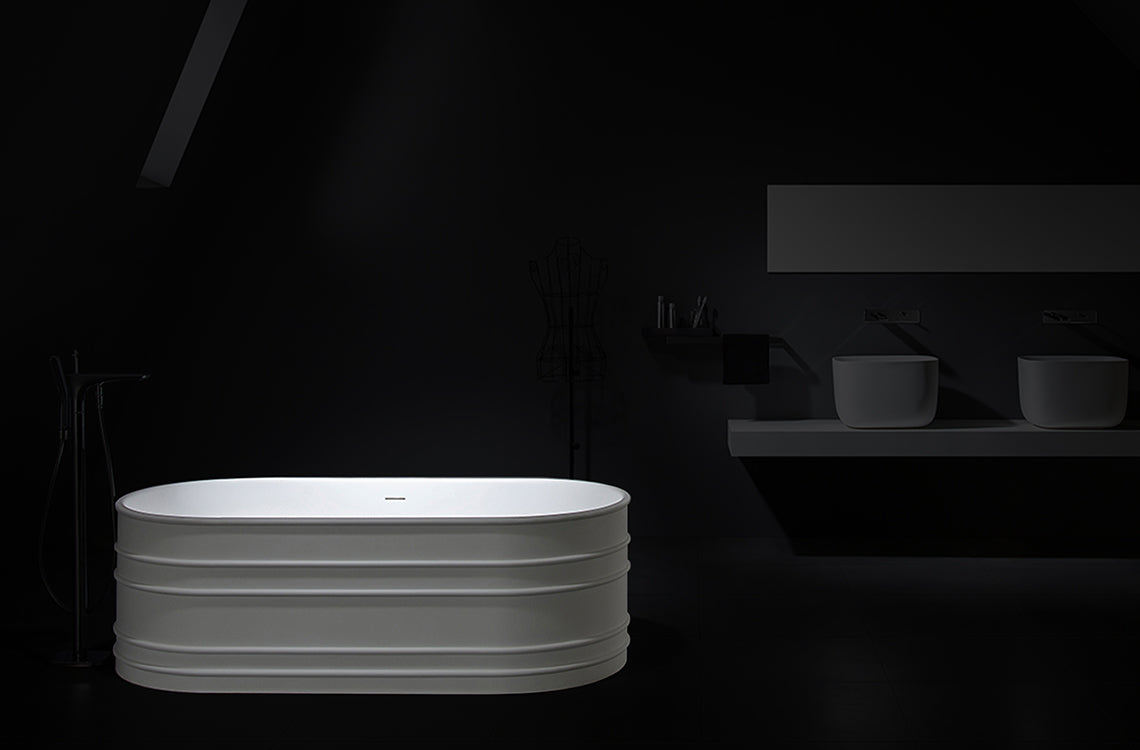 GALLARIA ADUA FREESTANDING STONE BATHTUB WHITE 1700MM