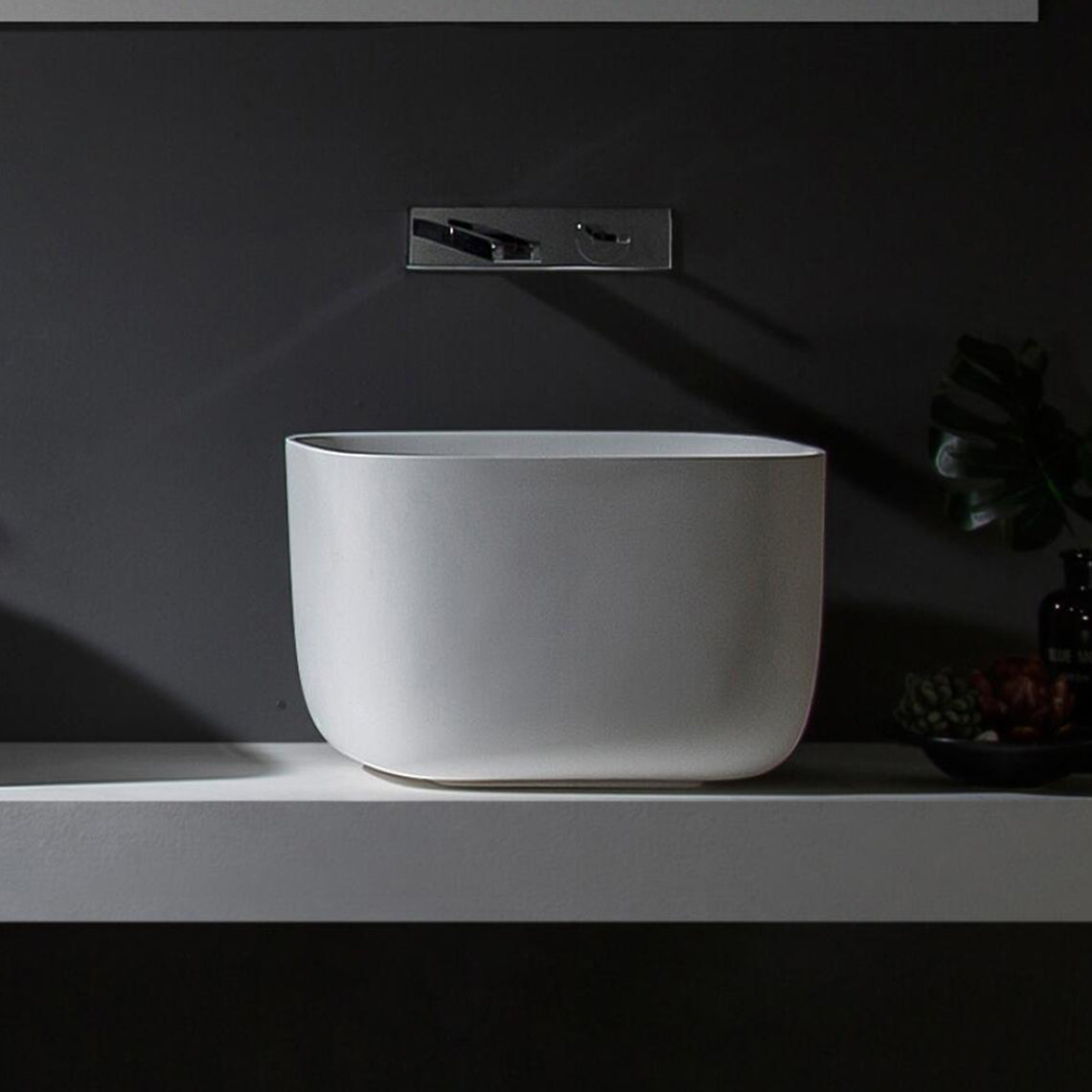 GALLARIA ADUA ABOVE COUNTER STONE BASIN WHITE 460MM