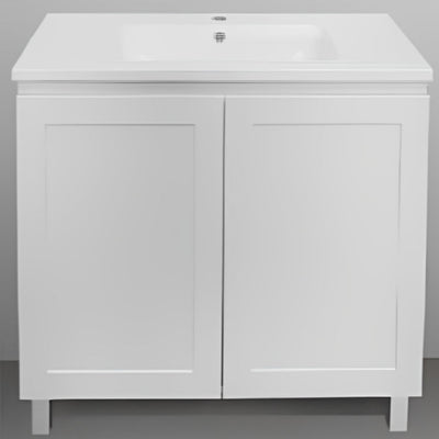 BTH SHAKER PROFILE MATTE WHITE 600MM SINGLE BOWL FLOOR STANDING VANITY