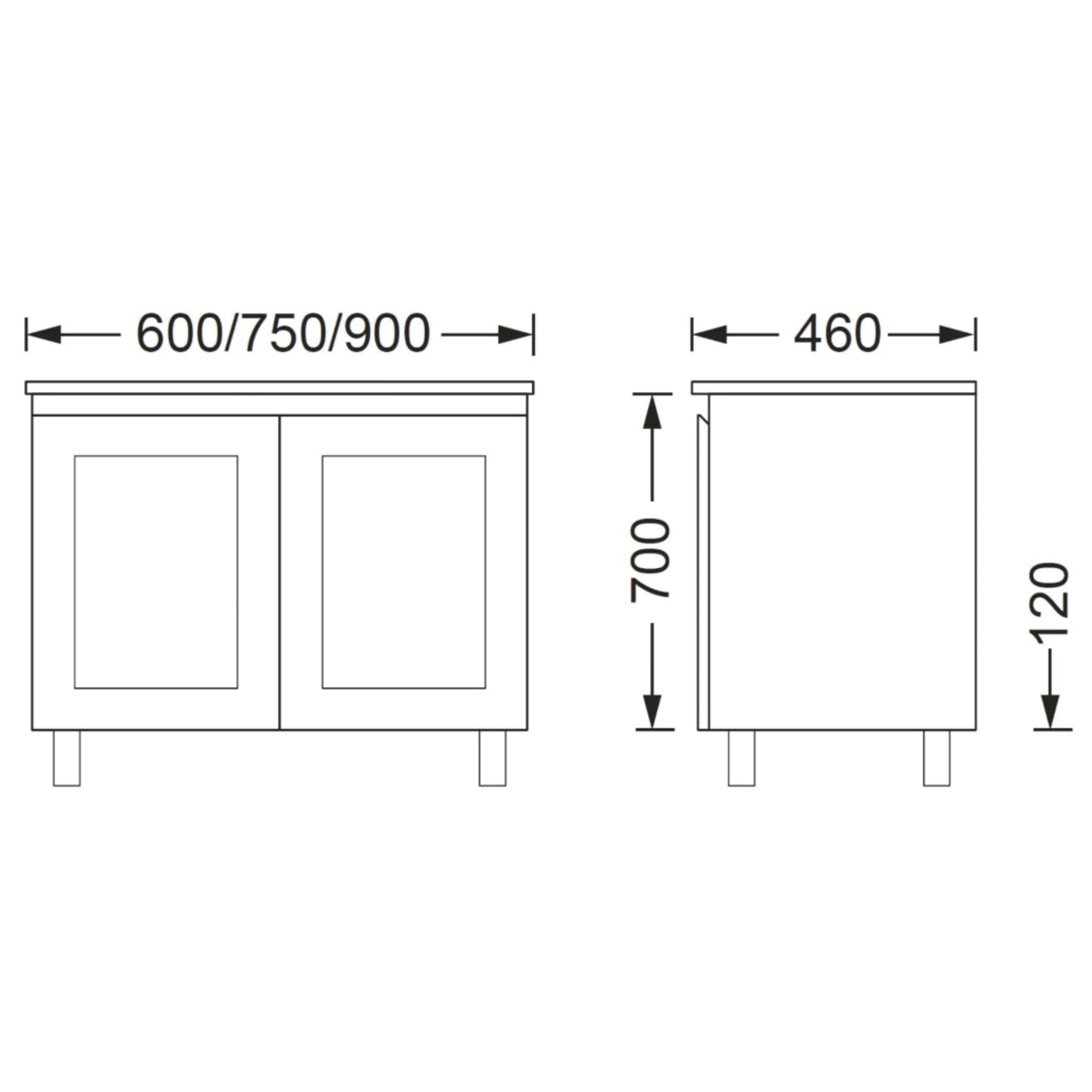 BTH SHAKER PROFILE MATTE WHITE 750MM SINGLE BOWL FLOOR STANDING VANITY
