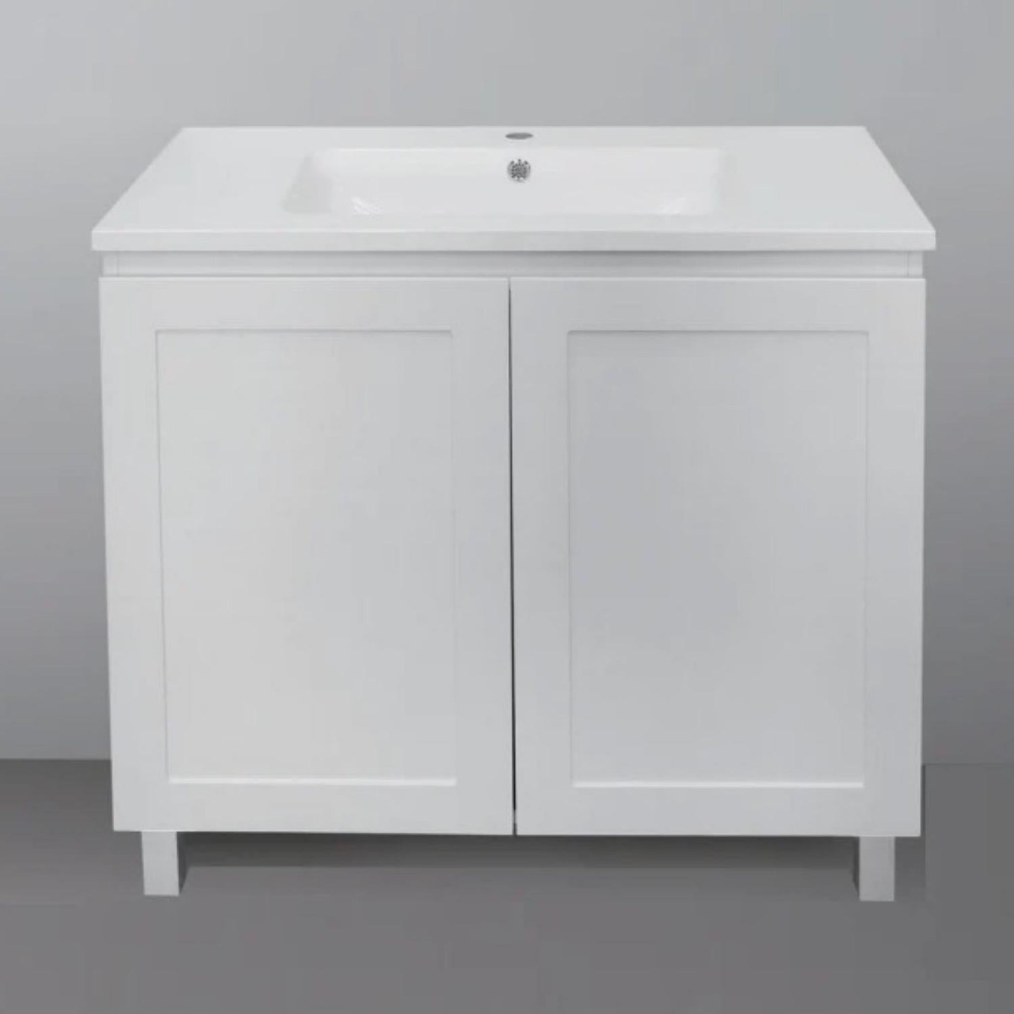 BTH SHAKER PROFILE MATTE WHITE 750MM SINGLE BOWL FLOOR STANDING VANITY