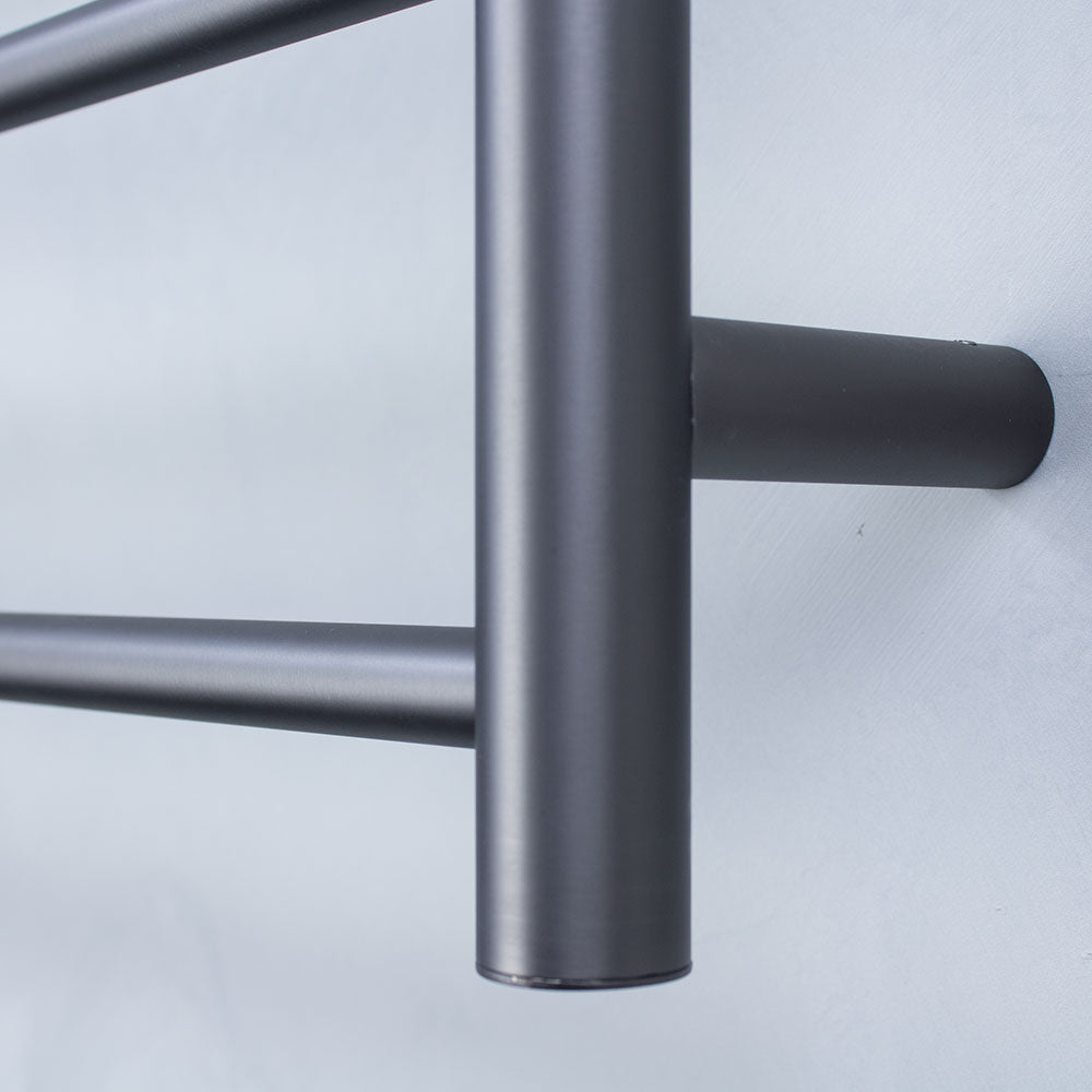 RADIANT HEATING 6-BARS ROUND NON-HEATED TOWEL RAIL GUN METAL GREY 700MM