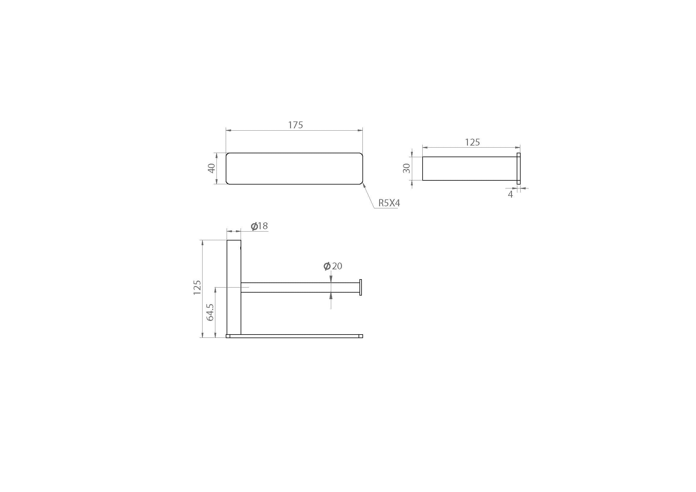 LINKWARE GABE TOILET ROLL HOLDER BRUSHED NICKEL