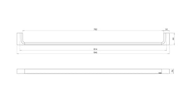 PHOENIX GLOSS SINGLE NON-HEATED TOWEL RAIL BRUSHED NICKEL 800MM