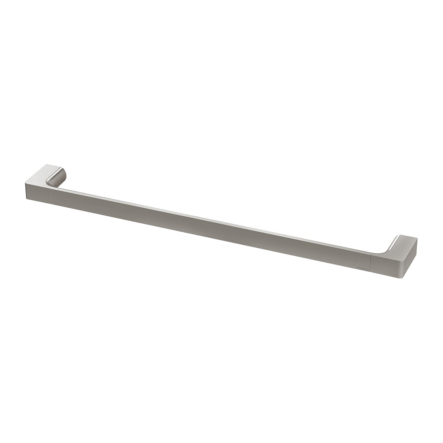 PHOENIX GLOSS SINGLE NON-HEATED TOWEL RAIL BRUSHED NICKEL 600MM