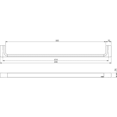 PHOENIX GLOSS SINGLE NON-HEATED TOWEL RAIL CHROME 600MM