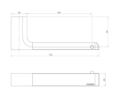 PHOENIX GLOSS TOILET ROLL HOLDER 176MM BRUSHED NICKEL