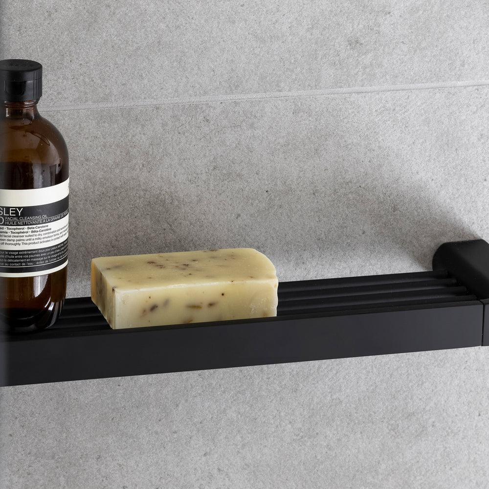 PHOENIX GLOSS SHOWER SHELF MATTE BLACK 400MM