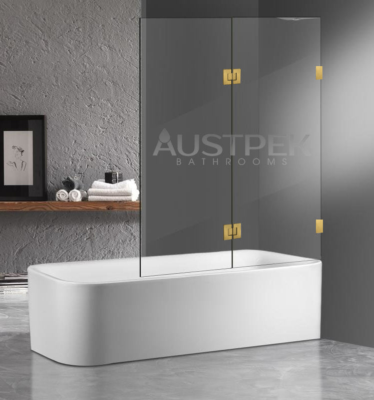 COVEY FIXED AND SWING PANEL OVER BATHTUB GLASS BRUSHED GOLD