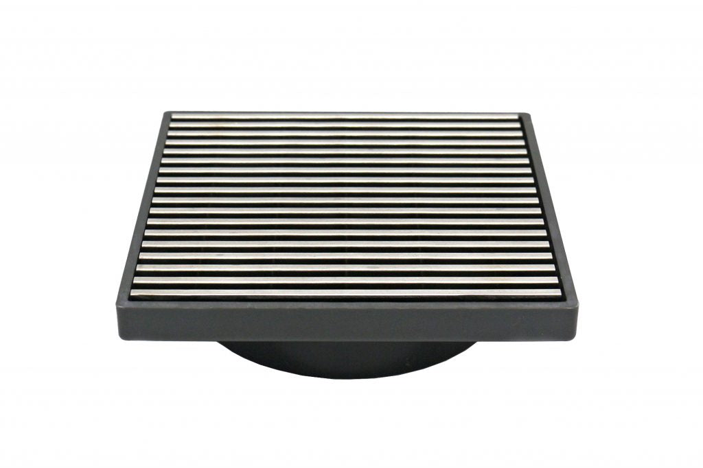 GRATES2GO SLIMLINE UPVC POINT DRAIN WITH WEDGE WIRE GRATE GREY 117MM