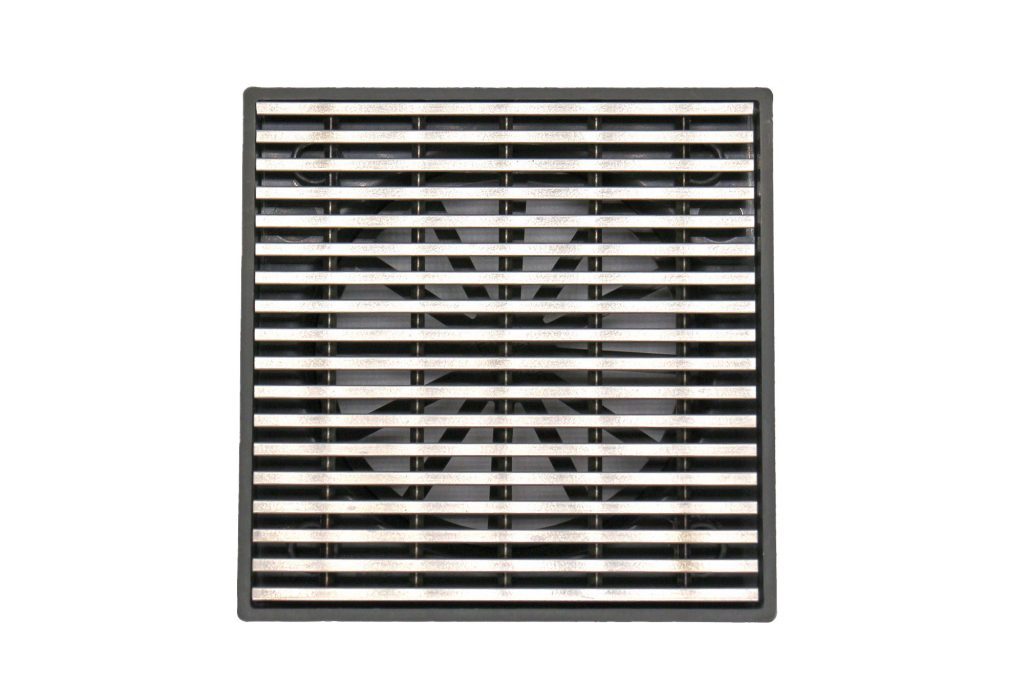 GRATES2GO SLIMLINE UPVC POINT DRAIN WITH WEDGE WIRE GRATE GREY 117MM