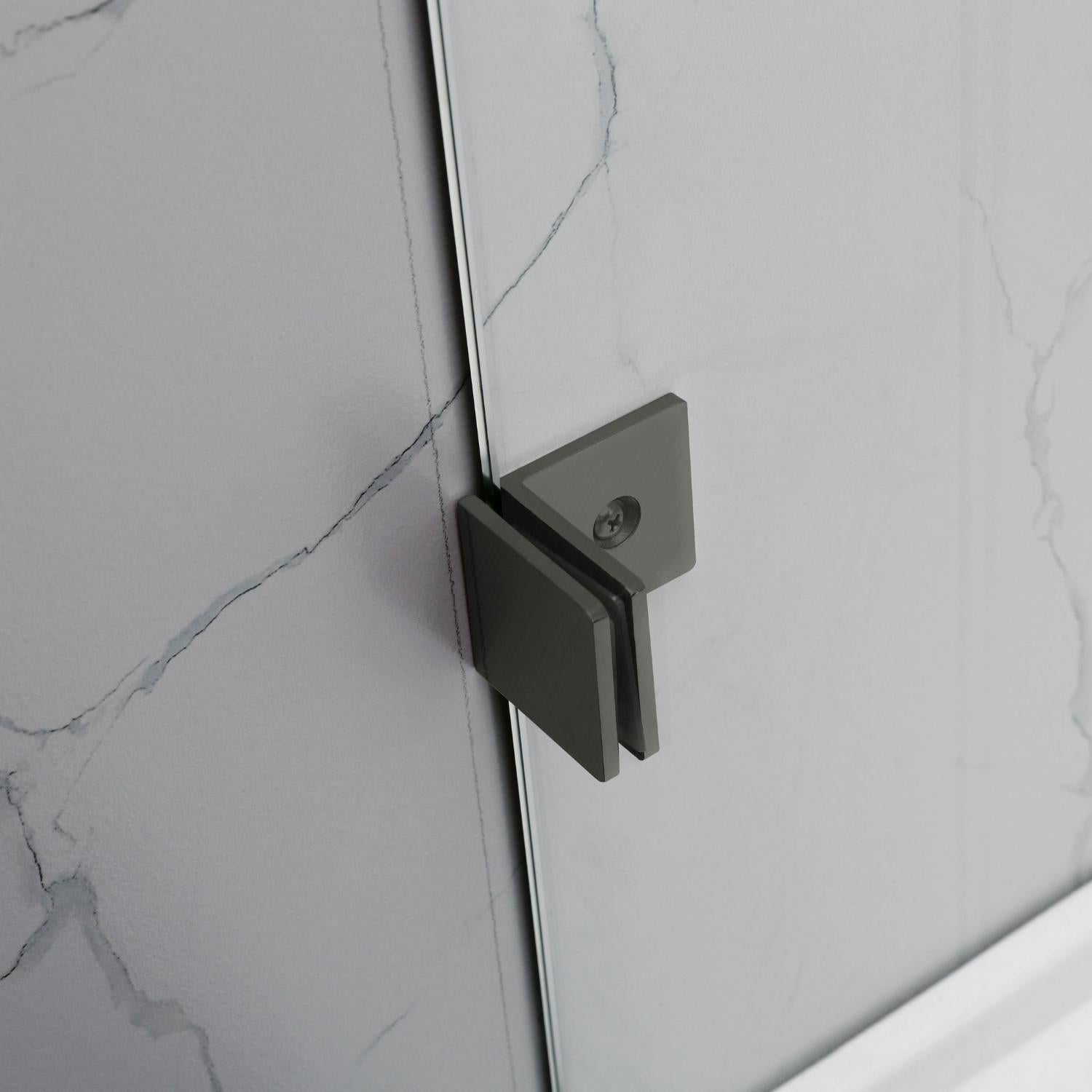 COVEY FRAMELESS ARCH FIX PANEL GLASS GUN METAL