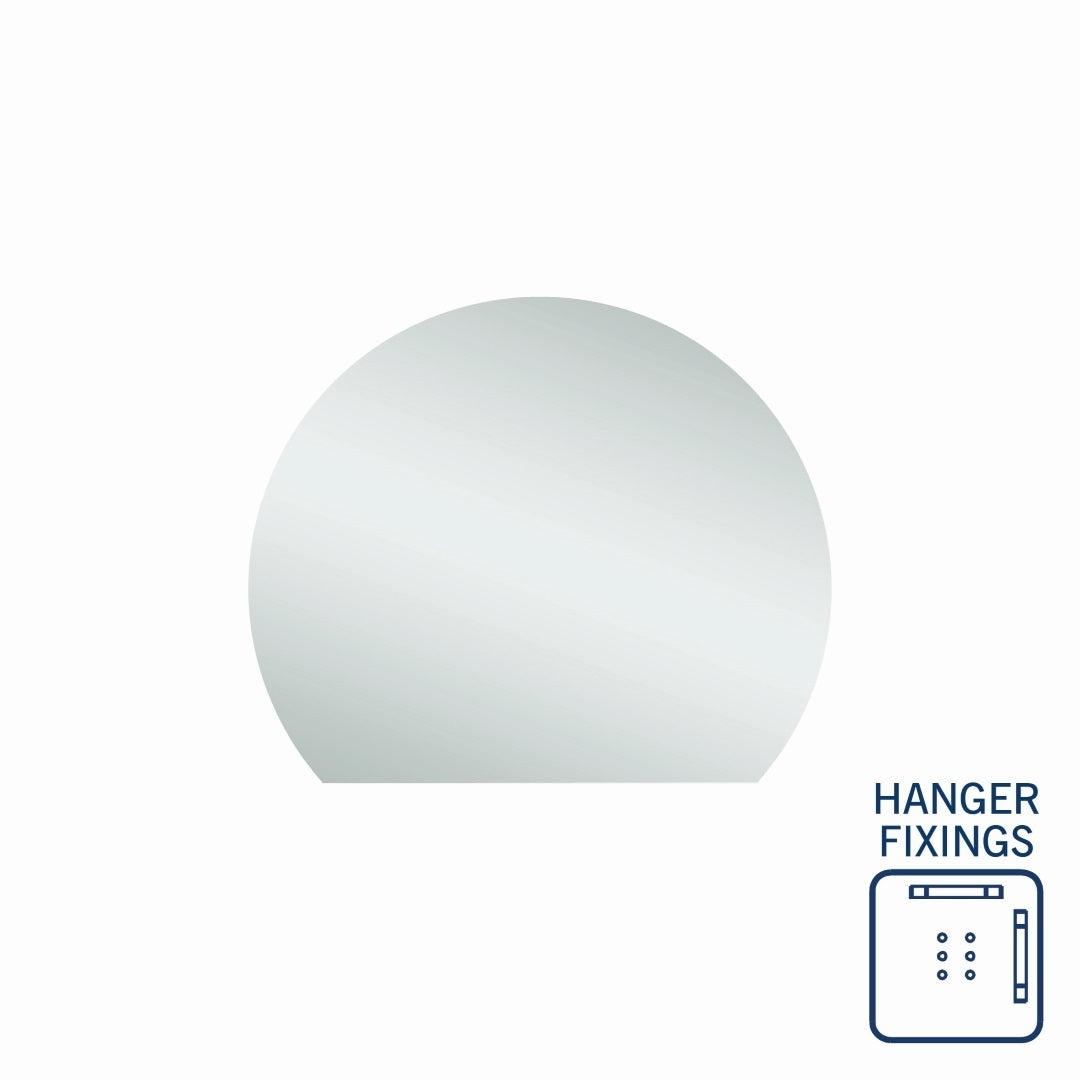 THERMOGROUP ABLAZE STANDARD D-SHAPE POLISHED EDGE HUNG MIRROR 900X750MM