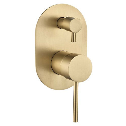 HELLYCAR IDEAL WALL MIXER WITH DIVERTER BRUSHED GOLD 35MM