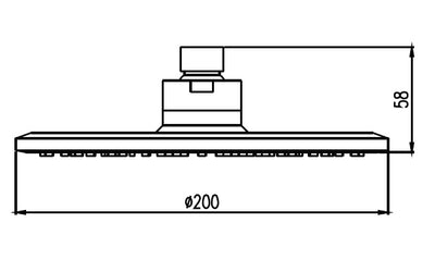 HELLYCAR SHOWER HEAD 200MM CHROME