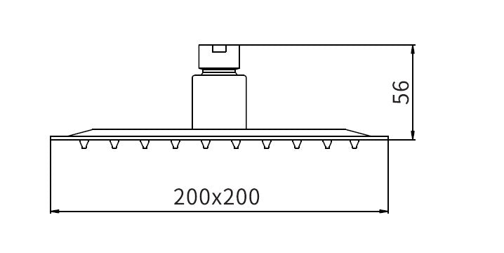 HELLYCAR STAINLESS STEEL SHOWER HEAD CHROME 200MM