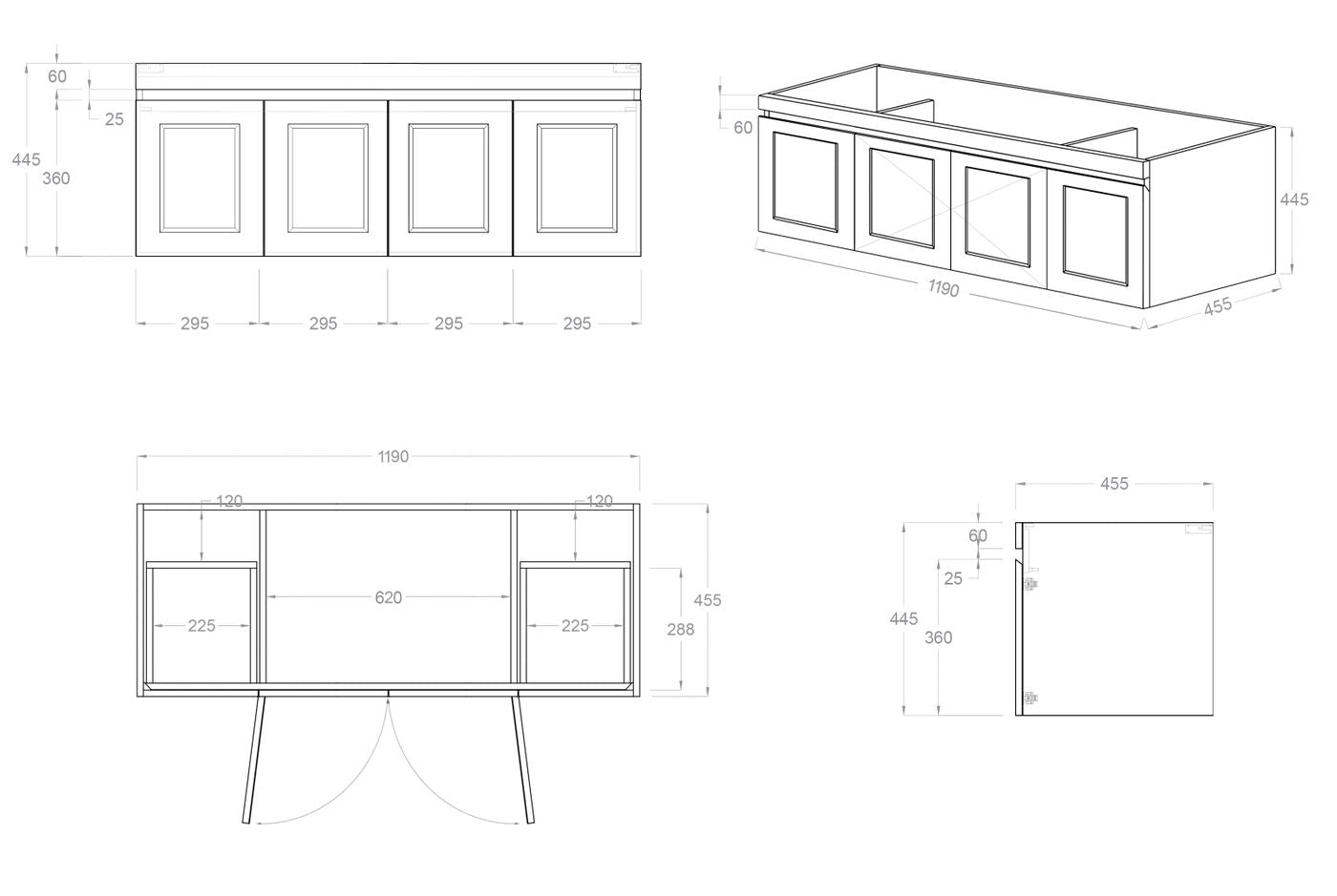 OTTI HAMPTON MARK II MATTE WHITE 1200MM SINGLE BOWL WALL HUNG VANITY