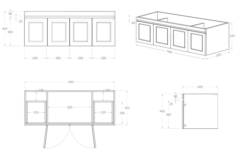 OTTI HAMPTON MARK II MATTE WHITE 1200MM WALL HUNG VANITY