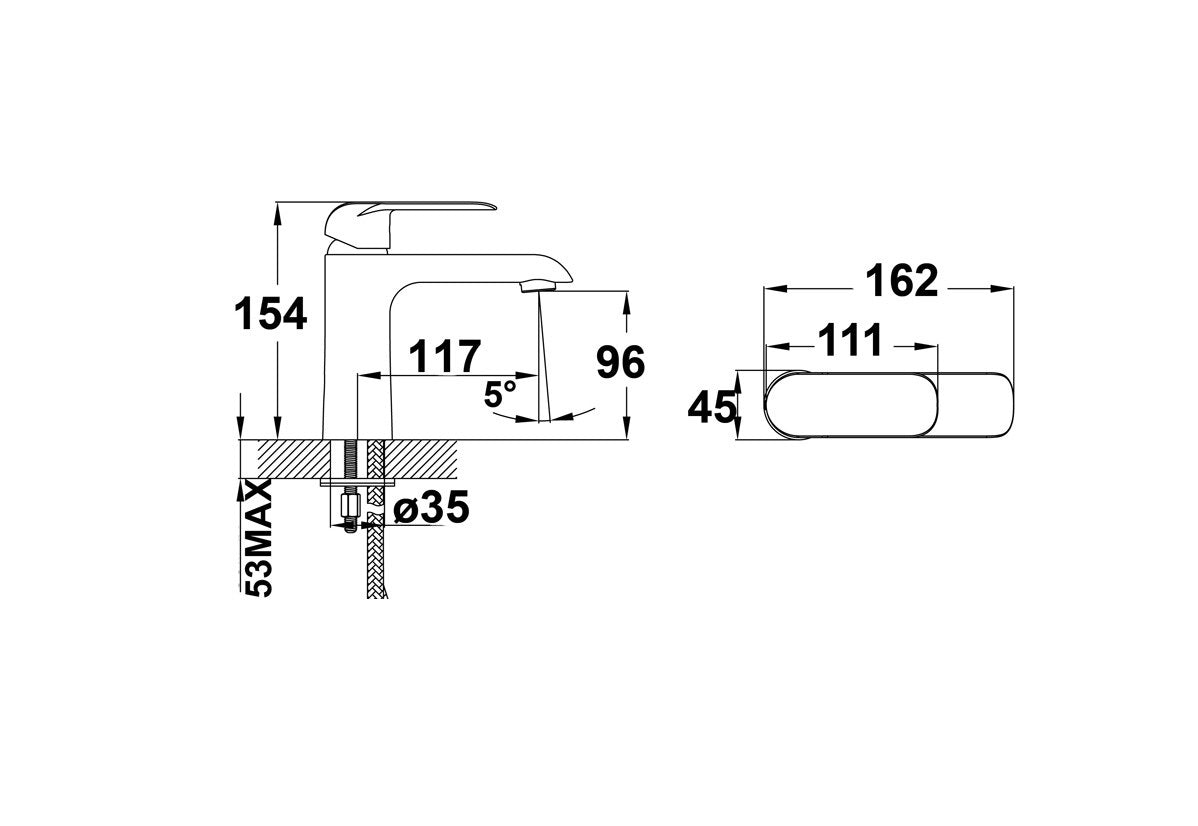 IKON KARA BASIN MIXER 154MM BRUSHED NICKEL