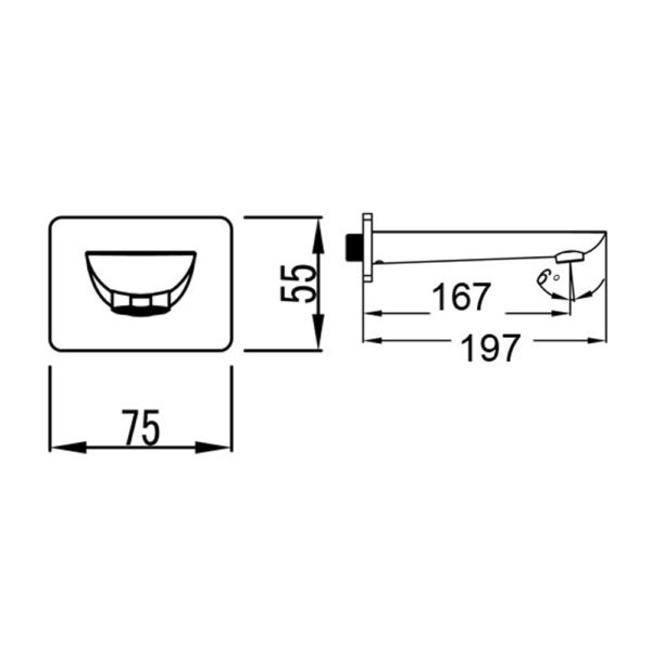 IKON KARA WALL OUTLET 197MM MATTE BLACK