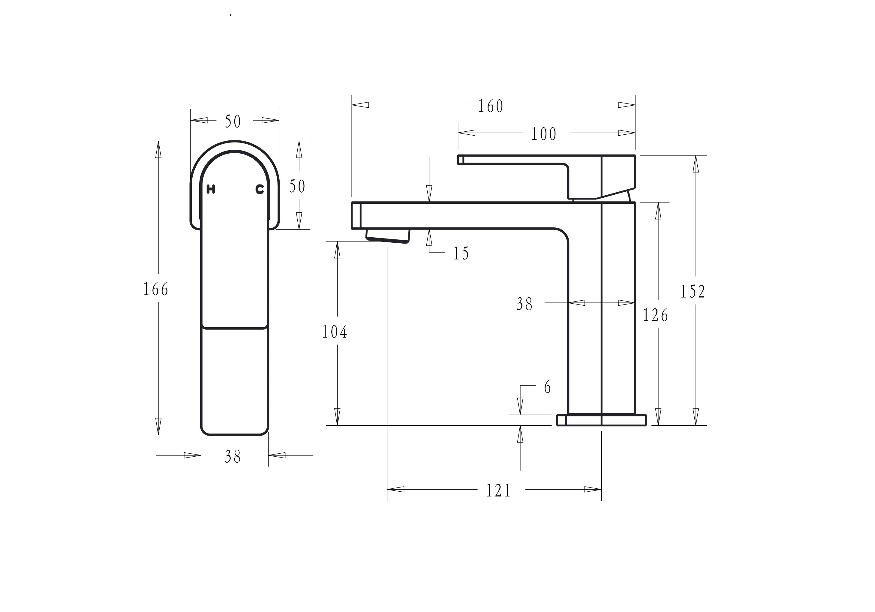 IKON FLORES BASIN MIXER 152MM MATTE BLACK