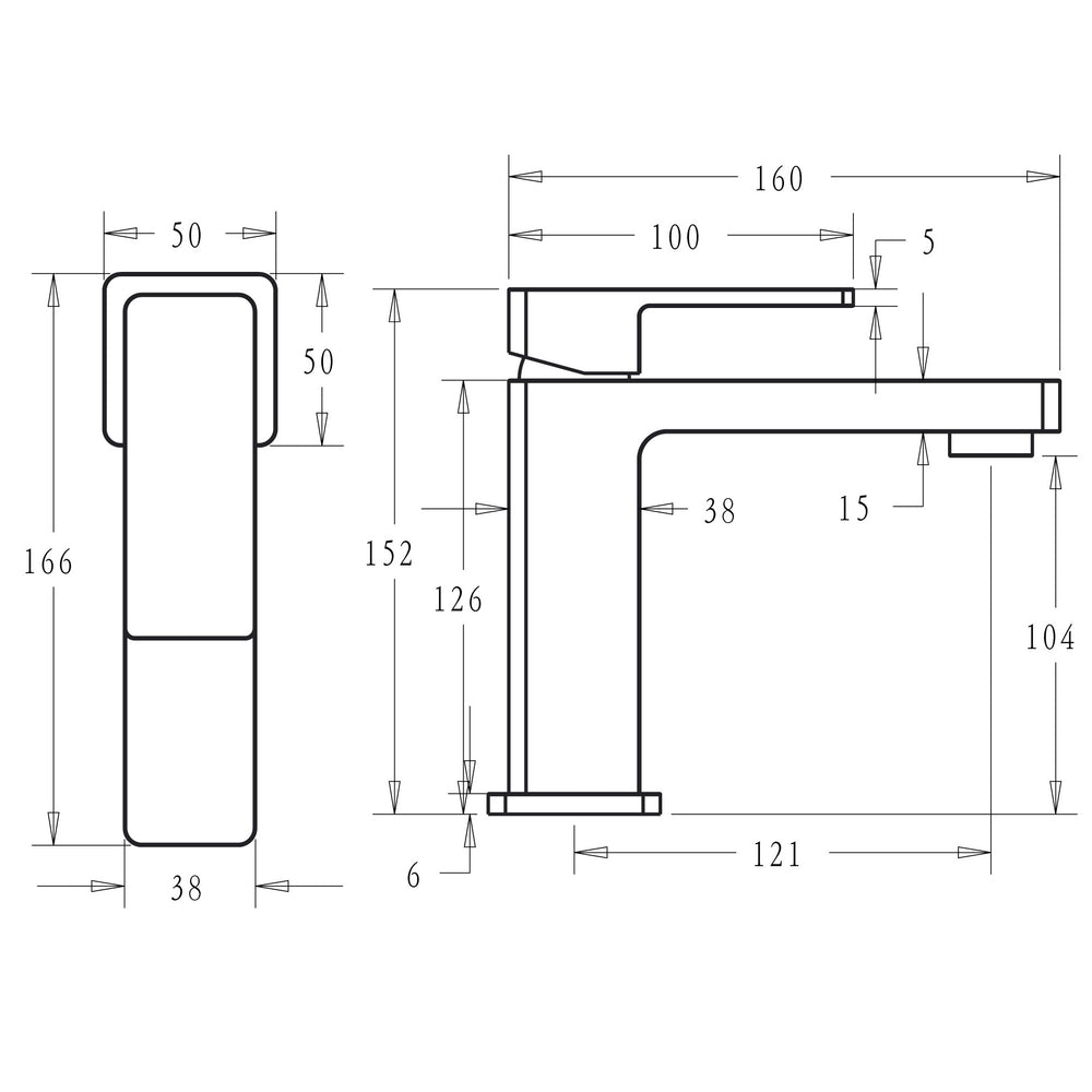 IKON CERAM LEAD FREE BASIN MIXER 152MM BRUSHED GOLD