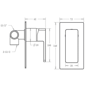 IKON CERAM WALL MIXER 140MM MATTE BLACK