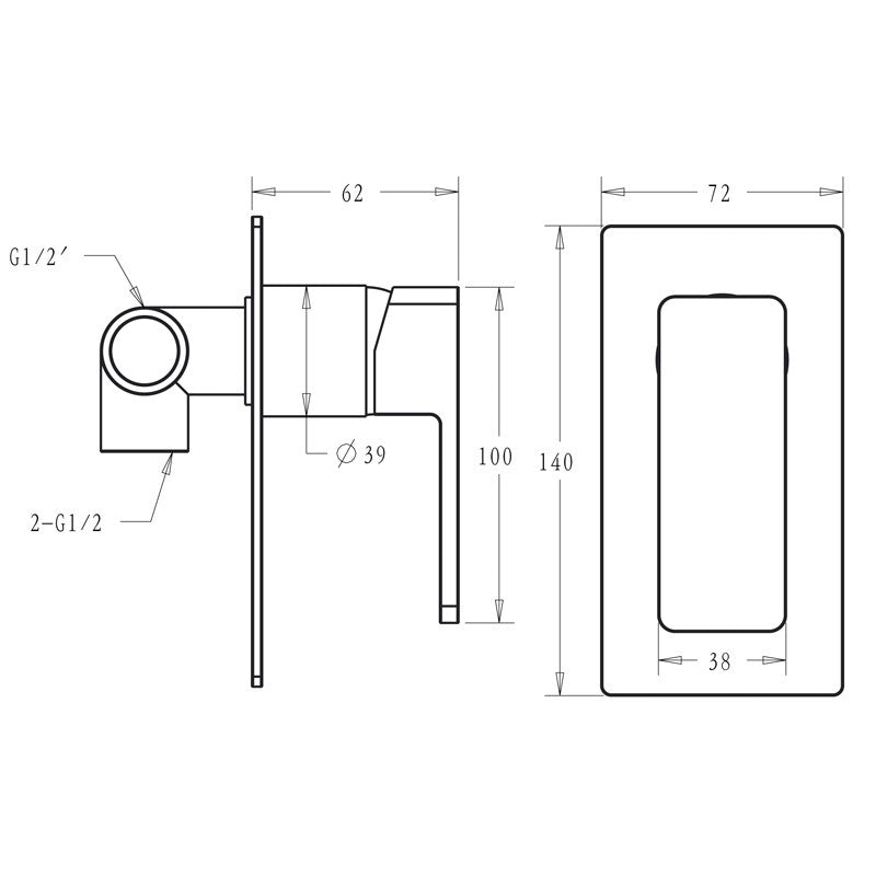 IKON CERAM WALL MIXER 140MM MATTE BLACK