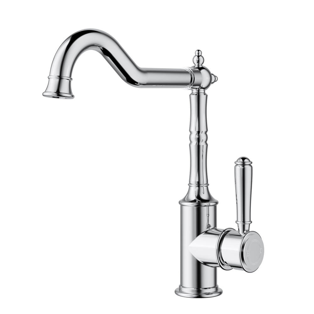 IKON CLASICO LEAD FREE SINK MIXER 283MM CHROME (BRASS HANDLE)