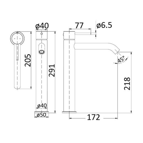 IKON HALI LEAD FREE HIGH RISE BASIN MIXER 291MM CHROME