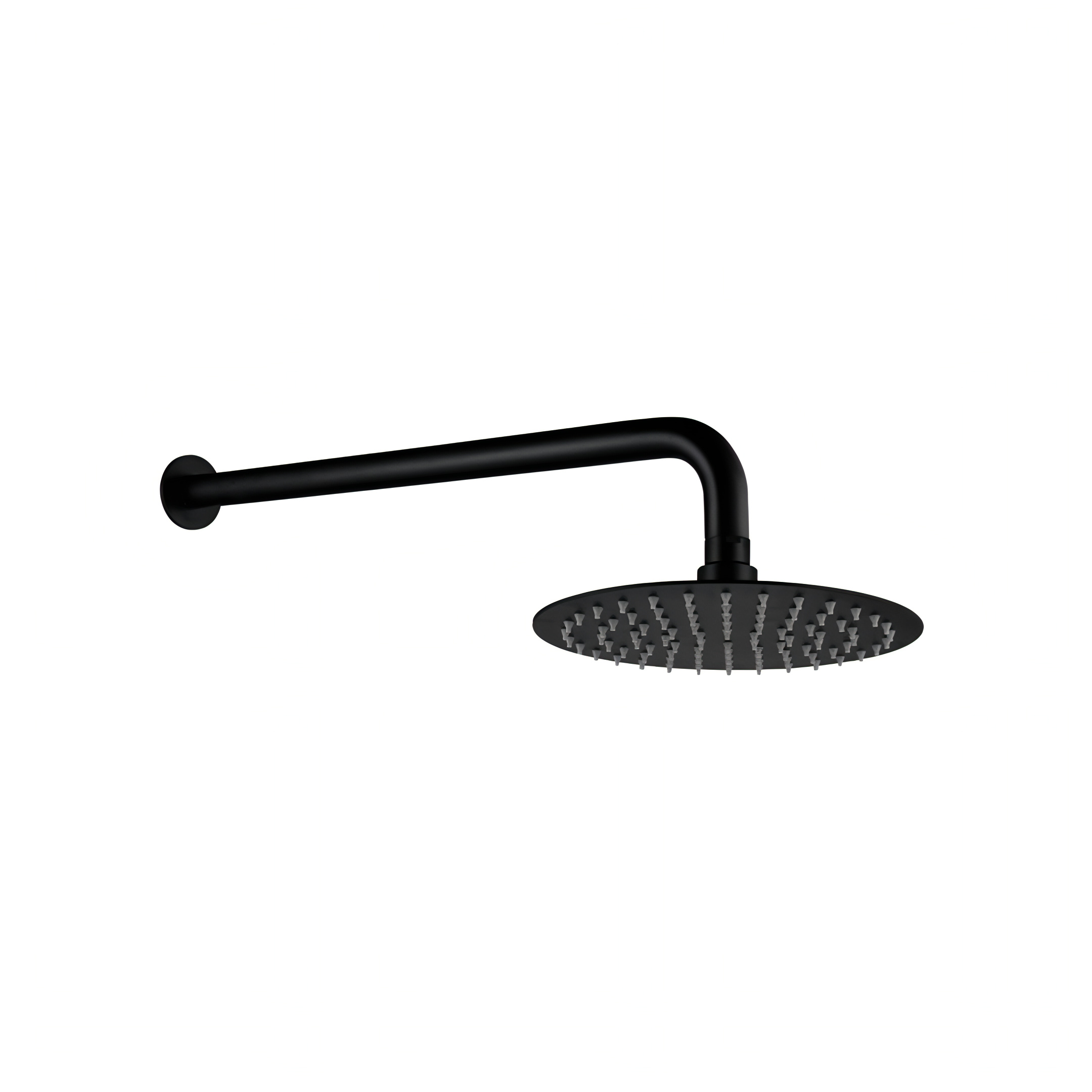 HELLYCAR CHRIS WALL SHOWER ARM AND SHOWER HEAD BLACK 200MM