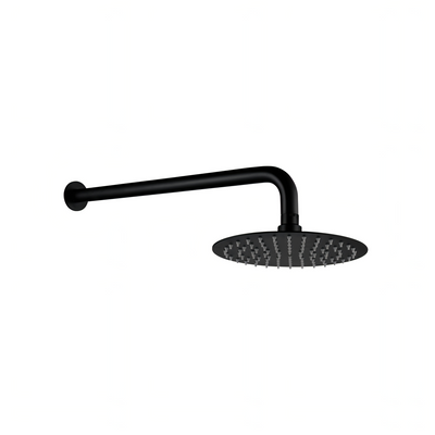 HELLYCAR CHRIS WALL SHOWER ARM AND SHOWER HEAD 200MM BLACK
