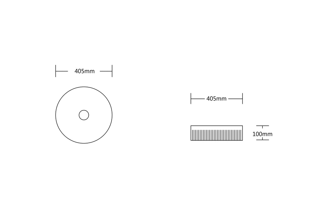 INFINITY ABOVE COUNTER ROUND GLOSS WHITE CERAMIC BASIN 405MM