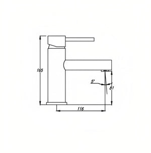 HELLYCAR IDEAL BASIN MIXER 165MM BRUSHED GOLD