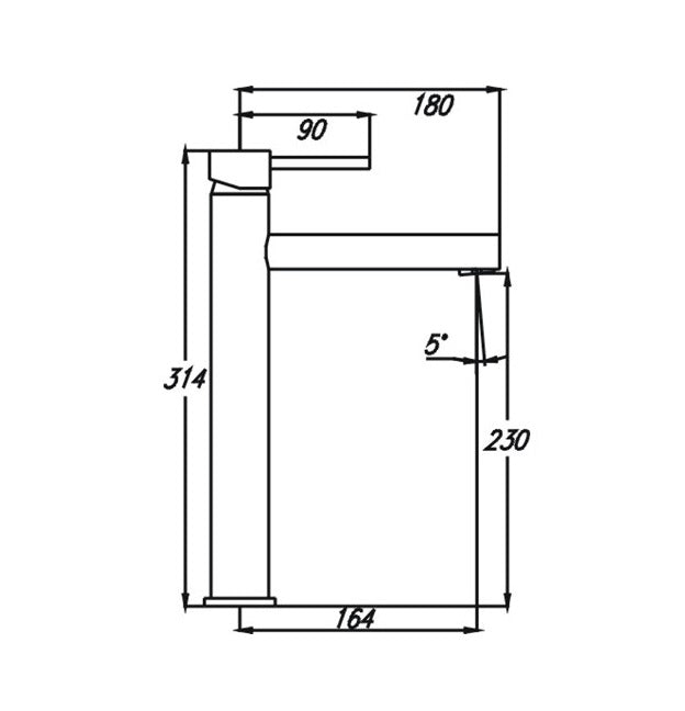 HELLYCAR IDEAL HIGH BASIN MIXER 314MM BRUSHED GUN METAL