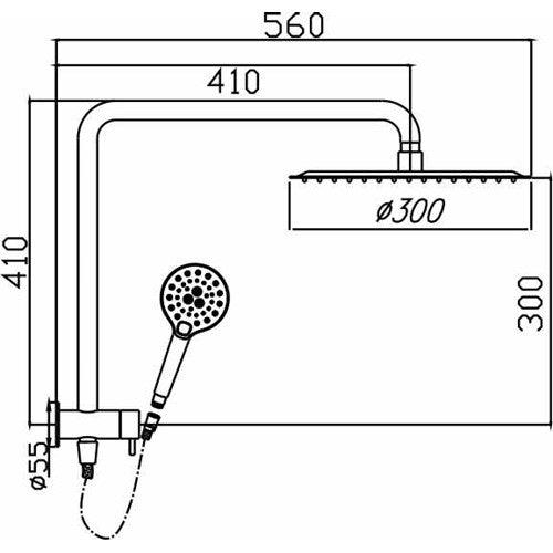 HELLYCAR IDEAL SHOWER SYSTEM BRUSHED GUN METAL