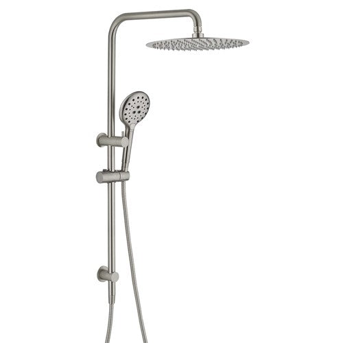 HELLYCAR IDEAL SHOWER SYSTEM WITH RAIL BRUSHED NICKEL