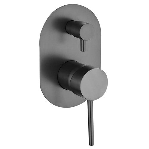 HELLYCAR IDEAL WALL MIXER WITH DIVERTER 150MM BRUSHED GUN METAL