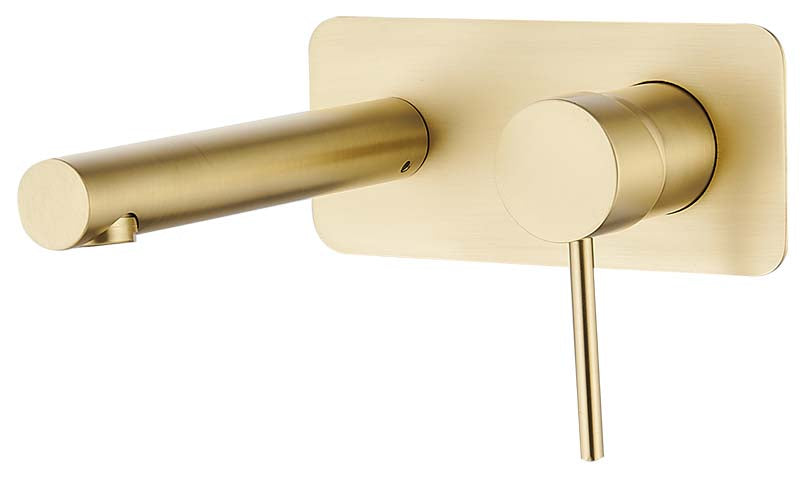 HELLYCAR IDEAL WALL MIXER WITH OUTLET 35MM BRUSHED GOLD
