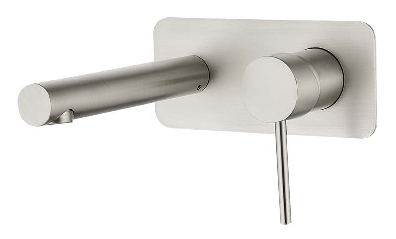 HELLYCAR IDEAL WALL MIXER WITH OUTLET 35MM BRUSHED NICKEL